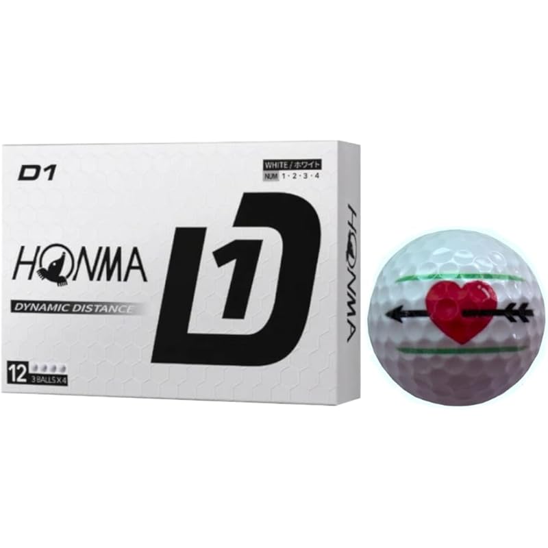 

[Hapiraki_Golf Line] golf ball Honma golf Honma D1 2024 With line (1 dozen white hearts)