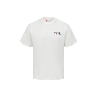 Li Ning Cool Feeling Printed Comfortable Short Sleeve T-Shirt Unisex Tops Off-White AHSWC27-5