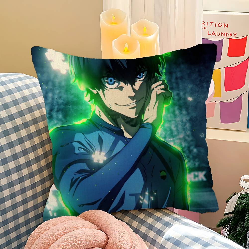 Japan Manga Blue Lock Pillow Cover for Bedroom Room and Living Room Sofa Decorative Cushion Cover