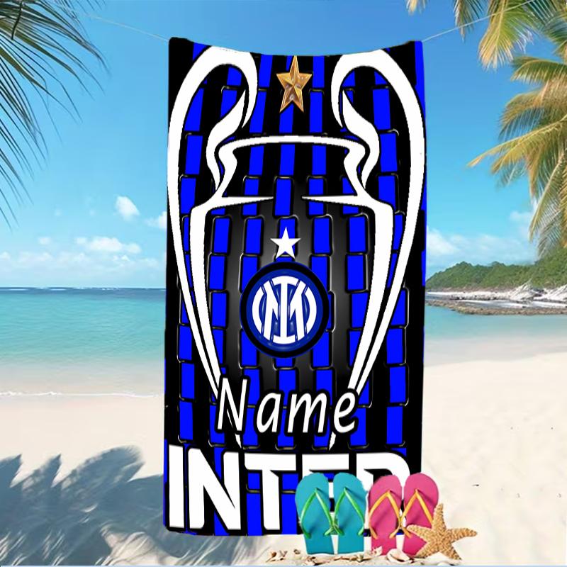 Customizable personalized beach towels Inter Milan themed designs.Suitable for the beach, yoga, sports;ideal as beach accessories