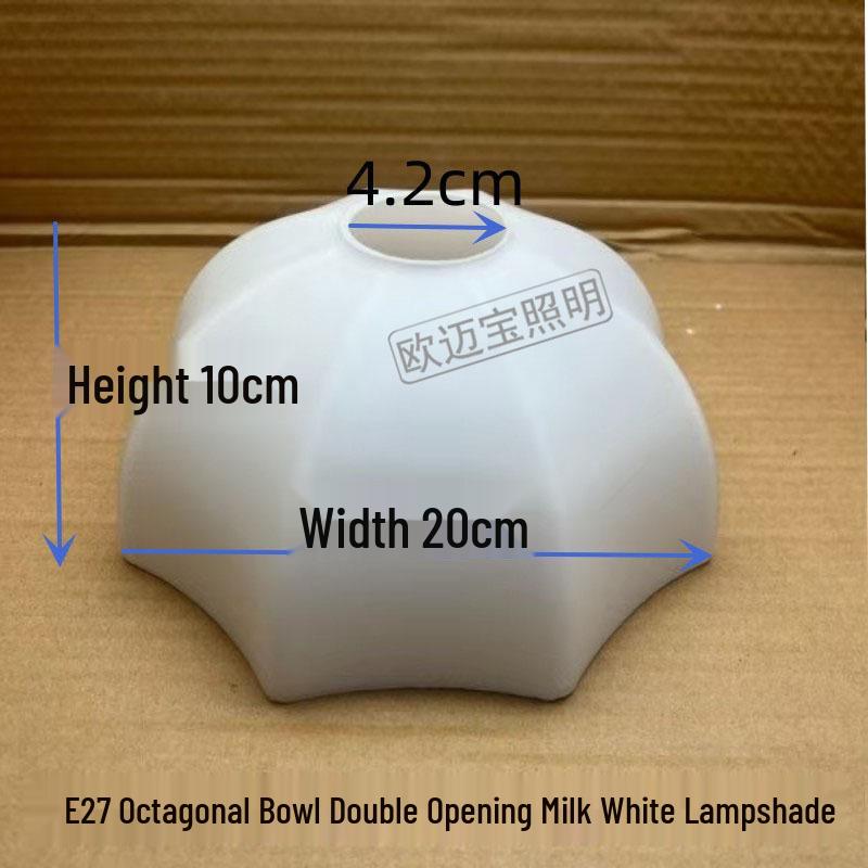 

Octagonal White Minimalist Lampshade, E27 Screw Base, DIY Replacement for Bedroom/Dining Room.