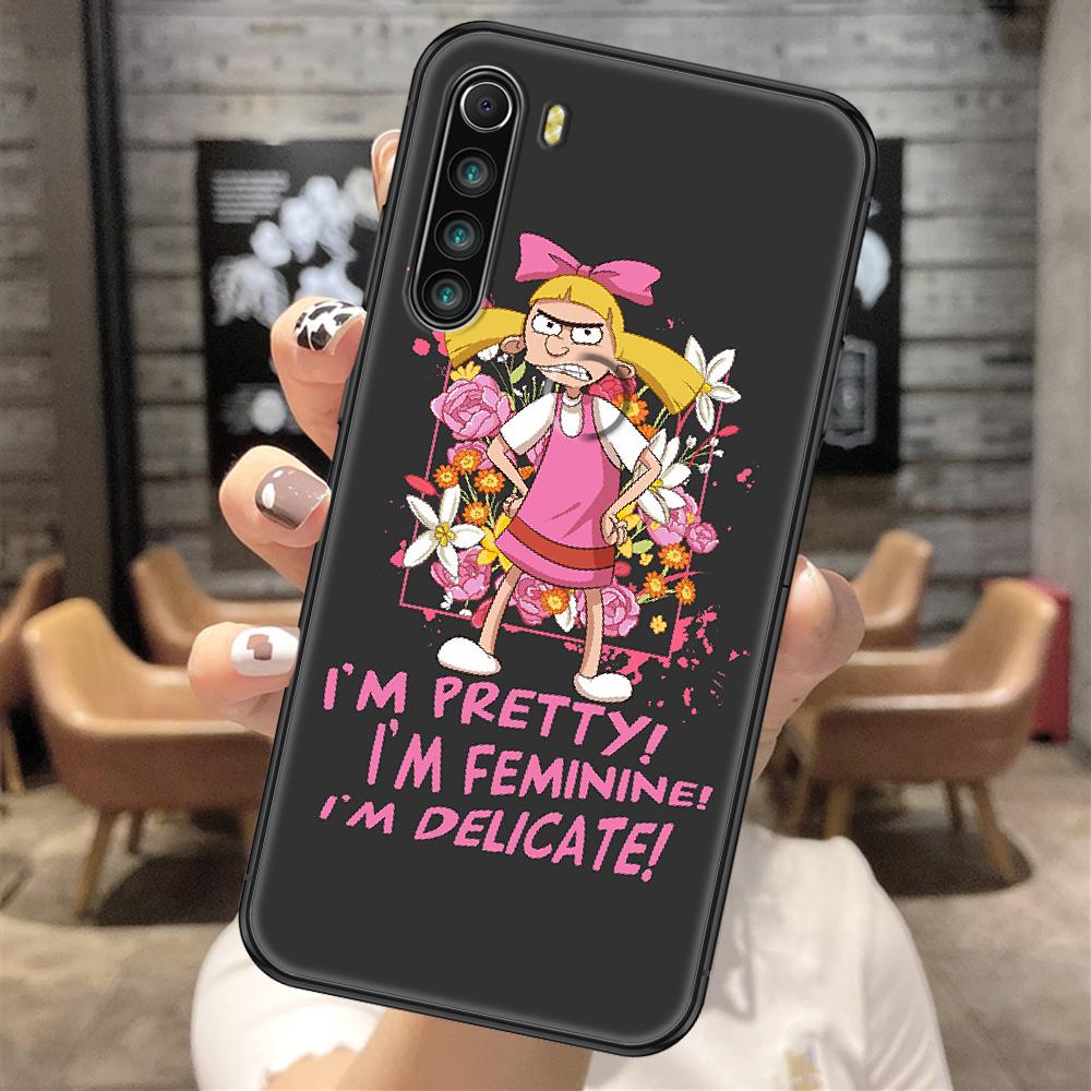 Cartoon Hey Arnold Phone Case For Xiaomi Redmi Note 7 8 9 10 7A 8T 9A 9T 9S 10S Pro black luxury funda soft cover tpu Etui