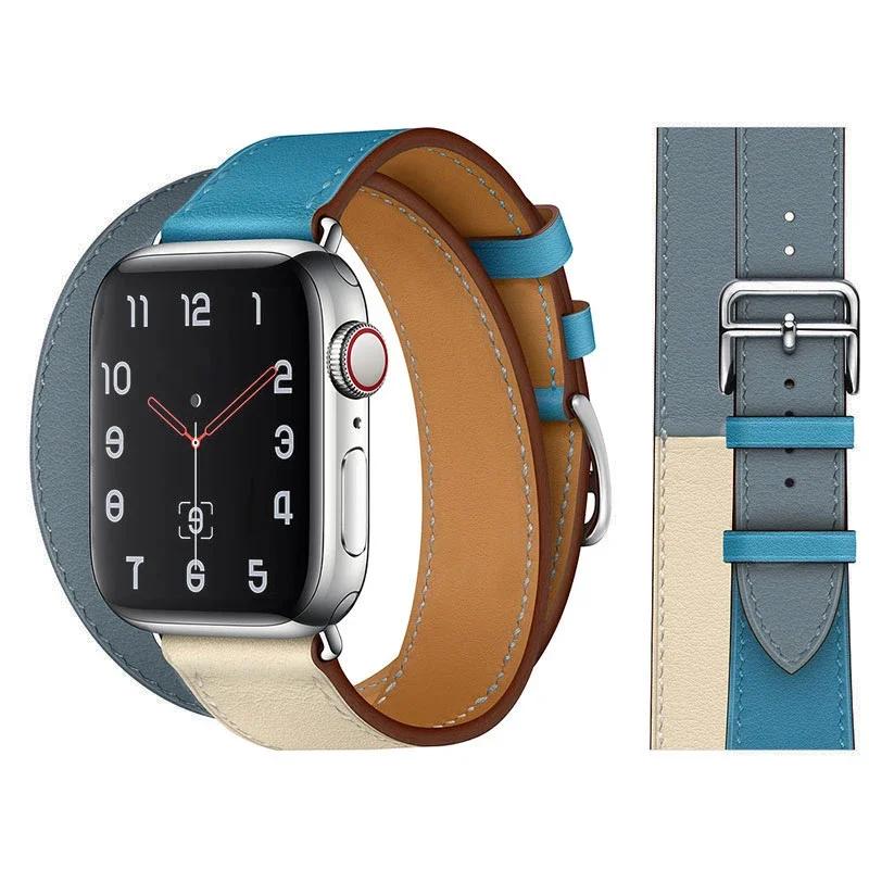 Genuine Leather Bracelet Strap For Apple Watch Band 45mm 49mm 41mm 44mm 42mm 46mm Leather Wristband iWatch Ultra 11 10 9 8 7 6 5