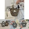 Cozy And Trendy Plush Leopard Print Tote Bag With Double Handles For Women