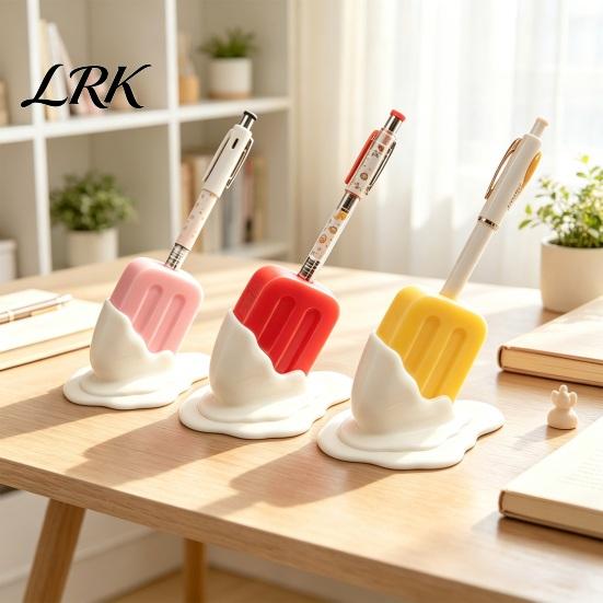 Unique Desk Decor Cute Melting Popsicle Pen Holder, Decorative Stationery Organizer, Desktop Ornament Durable PLA Container for Office And School