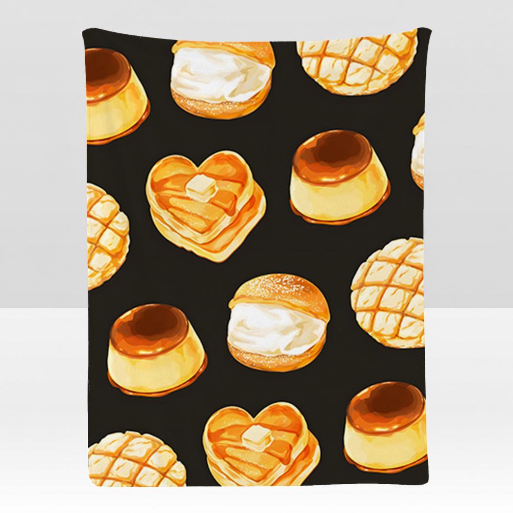 Food Ppudding Throw Soft Flannel Blanket for Bed Bedroom Sofa Picnic Throw Skinfriendly Breathable Gift Cover