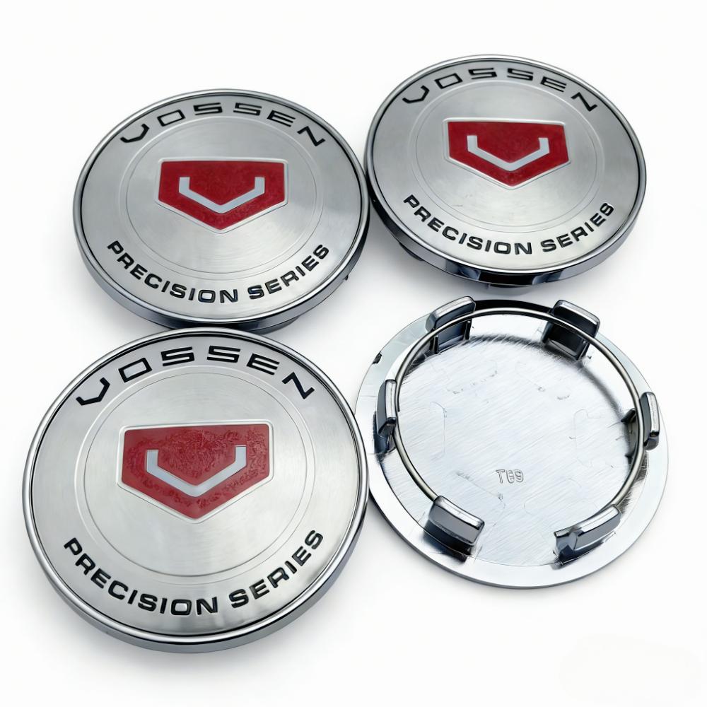 4 Stück Vossen Logo Emblem Plakette Auto Radnabendeckel 69MM Clip 56MM Räder Nabe Staubkappe Felge Radkappen Abdeckung Ersatz Auto Zubehör
