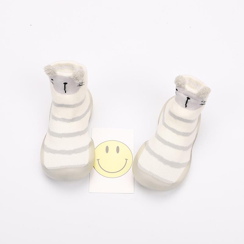 Baby Småbarn Sko Gutter Jenter Spedbarn First Walker Barn Tegneserie Dyr Myk Gummisåle Sokker Sko Strikk Anti-skli støvletter