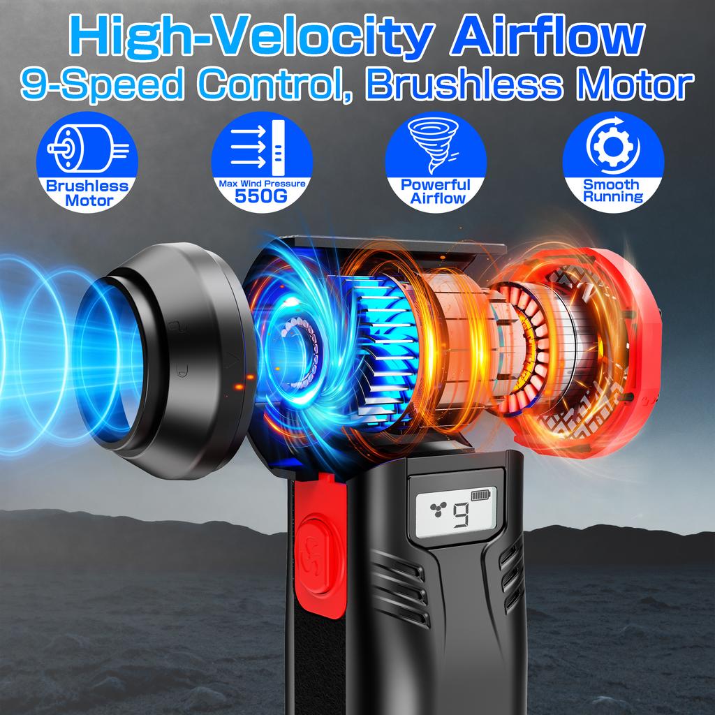 For Car RV Truck Trailer Handheld Turbo Fan SUV Cleaning Jet Blower Tools Violent Fan Wireless Hair Dryer Powerful Air Blower