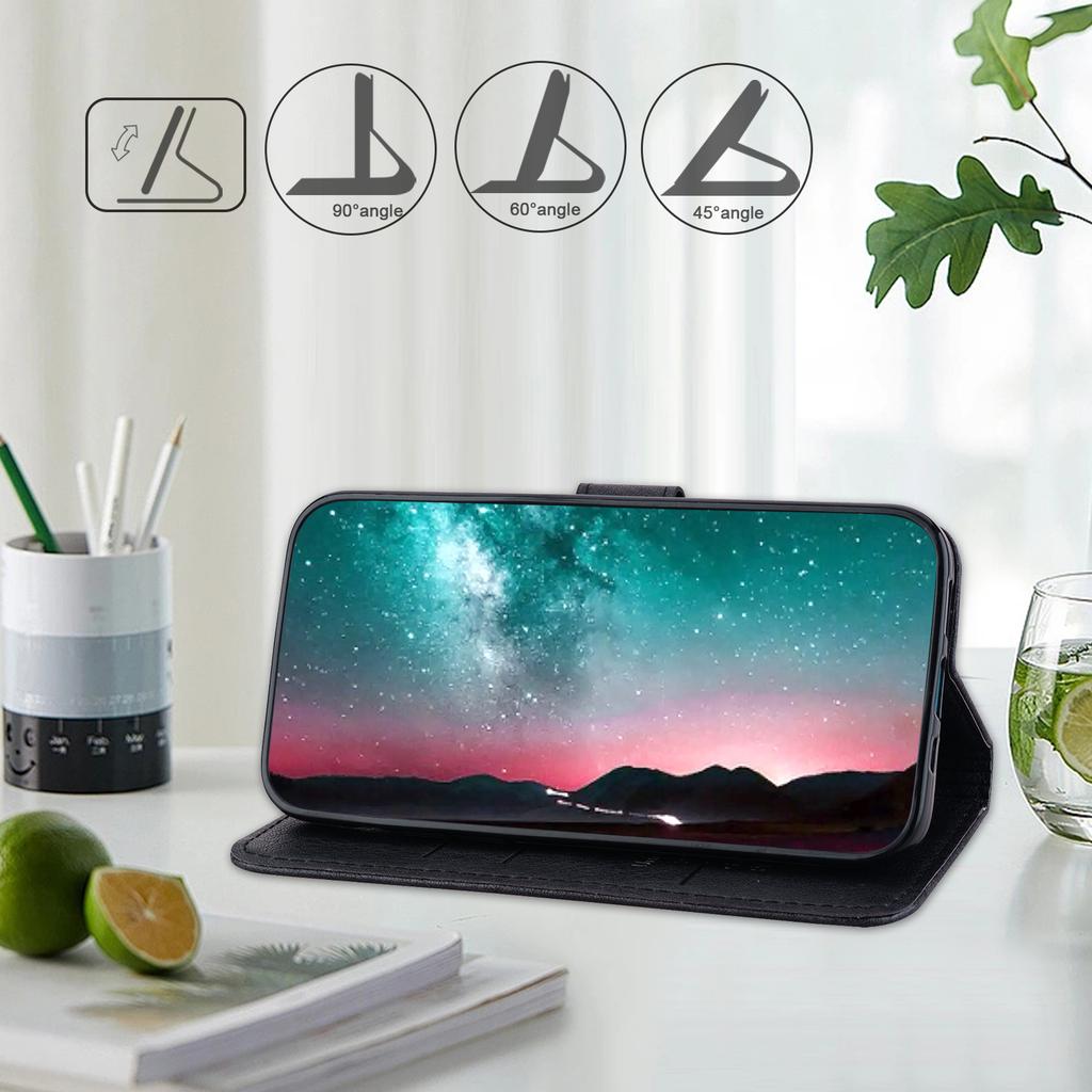 Für Samsung Galaxy A35 5G Handyhülle PU-Leder+TPU Sturzsichere Brieftaschenhülle