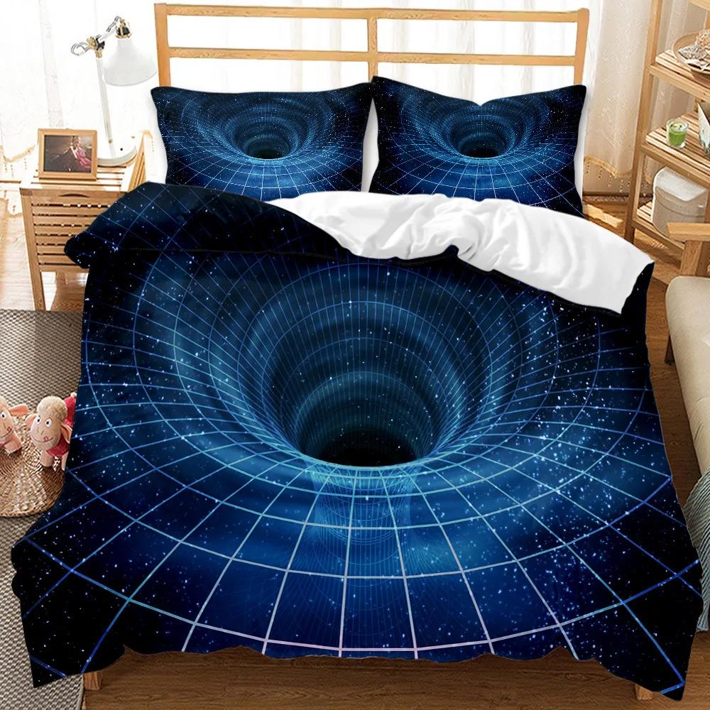 Stjärnklar Himmel Påslakanset King Size Grön Himmel Tema Abstrakt Stil Arrangemang Kosmos Koncept Tryck Twin Polyester Sängklädesset