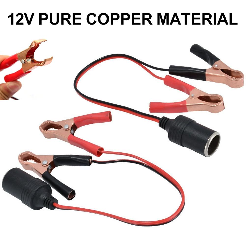 12V-24V Car Cigarette Lighter Socket To Alligator Clip Cord Plug Car Socket Cigarette Extension Male Adapter Battery Lighte T3R8