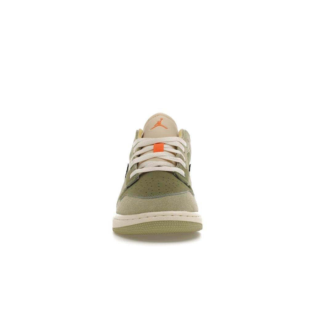 Air Jordan 1 Low SE Craft GS Sky J Light Olive Kids Sneakers Green Celadon Bright-Mandarin FD9092-300