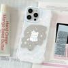 Cute Bear Wave Mirror Suitable for Apple 16/15/iphone13promax Huawei Makeup Mirror Mobile Phone Case