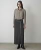 Mosyupamosyu One Pocket Low-Rise Slit Skirt [Charcoal]