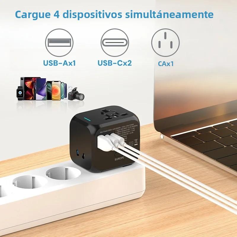 Universal Travel Adapter Plug, 220v To 5v Fast Charging Power Plug, Socket Converter for Europe US UK Asia, Portable Charger