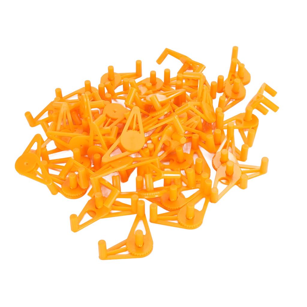 50 szt. Klipsy do treningu niskonapięciowego 360 Stopni Regulowane Wielokrotnego Użytku Plastikowe Klipsy do Gięcia Łodyg Roślin do Ogrodnictwa Pomarańczowe