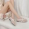Grape mother new fashionable hollow carved soft sole soft surface flat shoes femininity mesh breathable single shoes women versatile