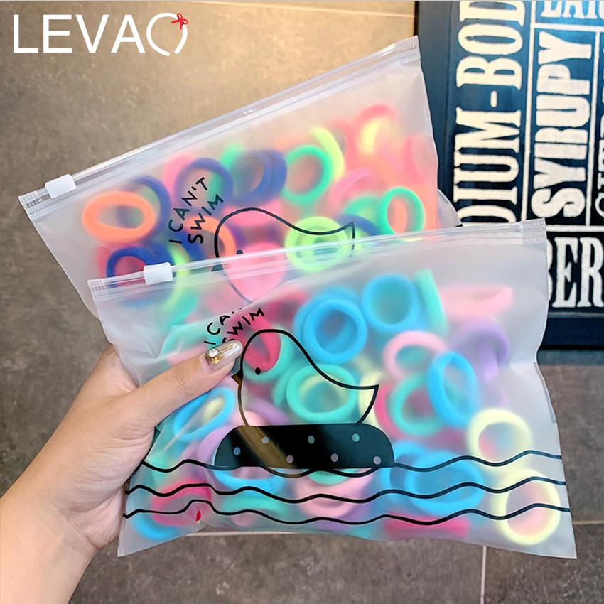 

Levao 40/50/100pcs Girls Colorful Elastic Hair Bands Child Ponytail Holder Rubber Scrunchies Bands Headband Hair Accessories