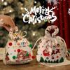 Holiday Party Cloth Candy Pouches Portable Soft Fabric Holiday Gift Wrapping Bag for Christmas Eve Celebration