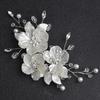 Crystal Pearl Flower Bride Headdress White Wedding Hairpin New Bridal Headwear  For Women