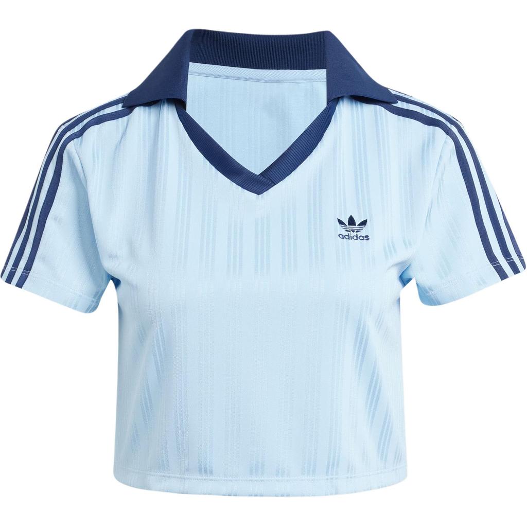 Adidas Originals Adicolor Jacquard Sports Casual Comfortable Soft Fashion Short Sleeve Polo Shirt Women Tops Pink Blue JD5864