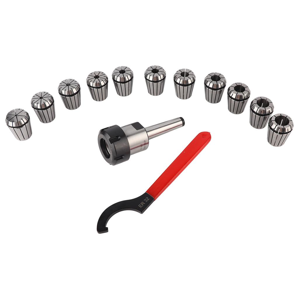 Precision ER32 Collet Chuck Set   MT2 Shank Handle Holder   Spanner for Milling Machine with Box