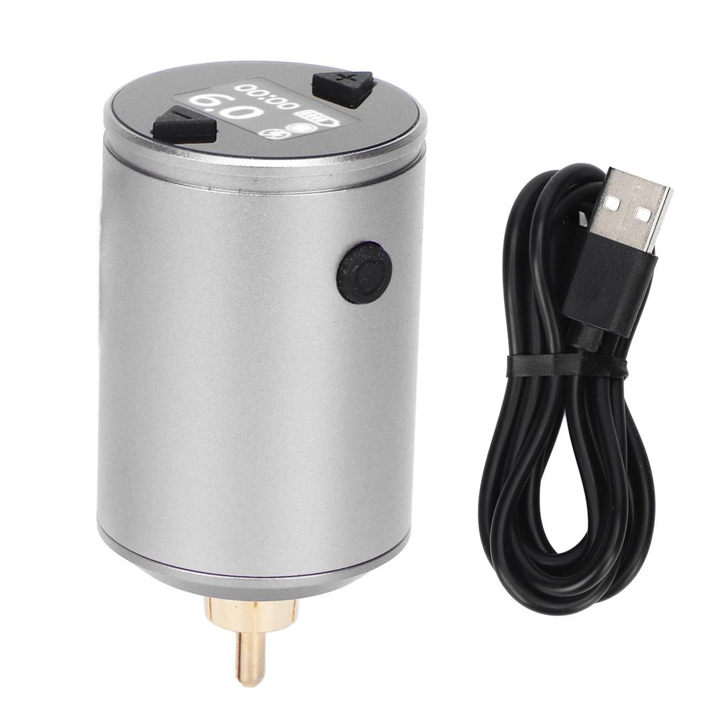1500mAh Tattoo Power Supply Wireless RCA Interface Rechargeable LCD Screen 4‑12V Adjustable Tattoo