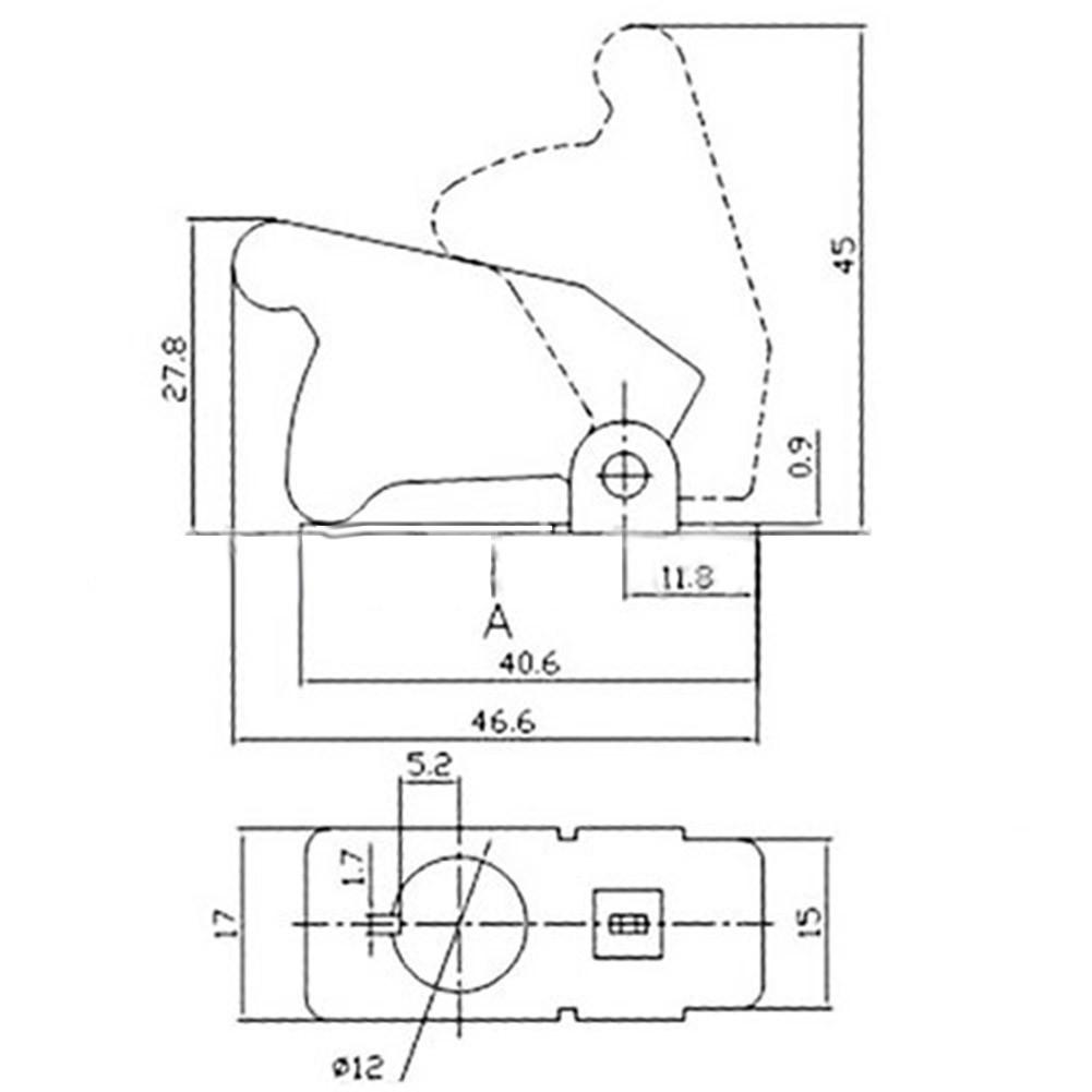 Illuminated LED Toggle Switch With Missile Style Flick Cover 12V Car Dash