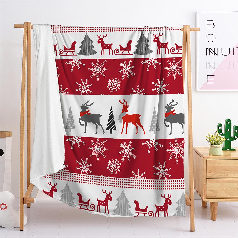 Blanket Flannel Blanket Christmas Plaid 3D Digital Printing Blanket Blanket