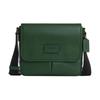 Geantă de umăr crossbody din piele cu logo imprimat, Sprint 25, Mărime medie, Stil unisex pentru cupluri, Verde vânător