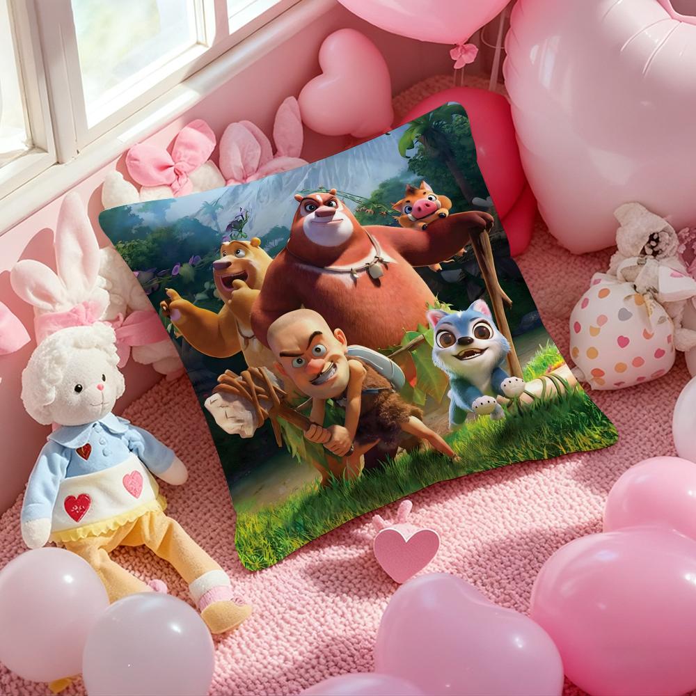 Anime B-Boonie B-Bears Cushion Cover Pattern Printed Pillowcase for Living Room Sofa Cushion Cover & Bedroom Decor