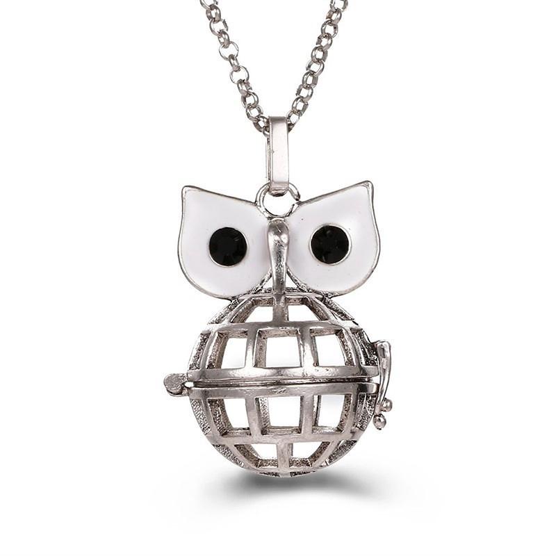 Mexico Chime Two-Color Feather Caller Locket Piano Ball Necklace Essential Oil Diffuser Perfume Musical Pendant New Jewelry