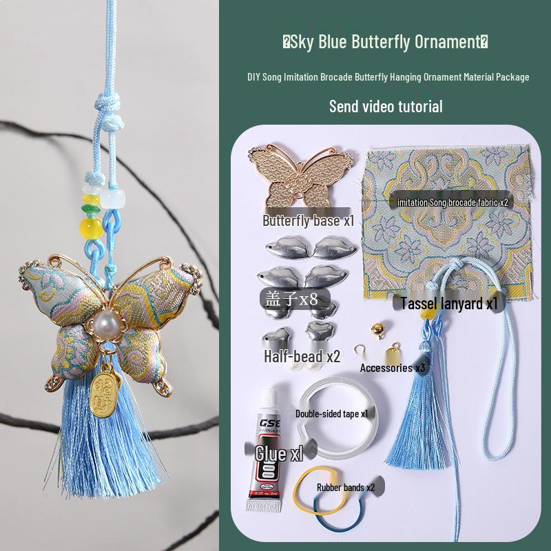 Handmade DIY Car Pendant Kit: Brocade Gourd Hanging Ornament Souvenir