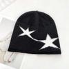 Hip-hop Star Knitted Hat Streetwear Brimless Beanie Cap Versatile Jacquard Woolen Hat  Autumn
