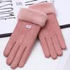 Windproof Full Finger Mittens Furry Winter Thermal Gloves Warm Cycling Gloves  Outdoor Sport