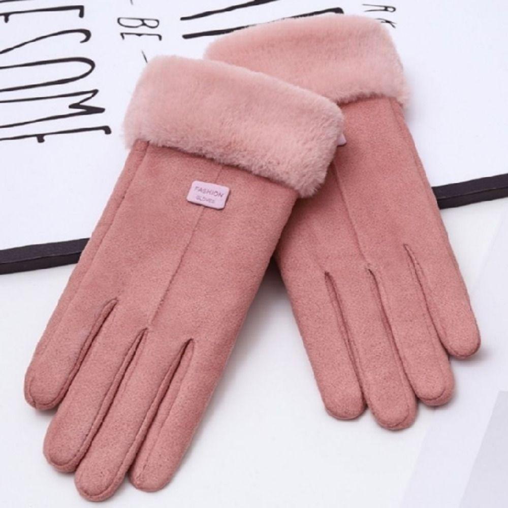 Windproof Full Finger Mittens Furry Winter Thermal Gloves Warm Cycling Gloves  Outdoor Sport