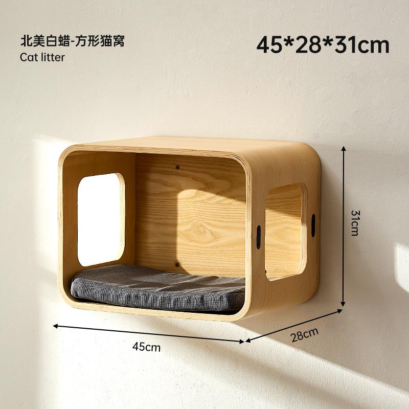 Wall-Mounted Cat Tree with Scratching Post Minimalist Cat Climbing Frame Space-Saving Cats House Toy for Indoor Easy To Install