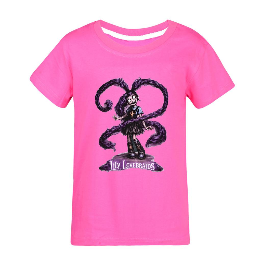 5582 Meisjes Bobi Time Lily Print T-shirt met Korte Mouwen