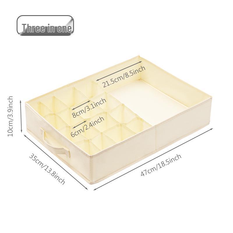 47cm Foldable Cotton Underwear Organizer for Wardrobe Drawer - Extended Version