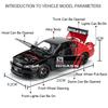 1:24 Scale GTR Sports Car Model Toy Music Light Pull Back Shock Absorption Miniature Supercar Models Toys for Children's Gifts