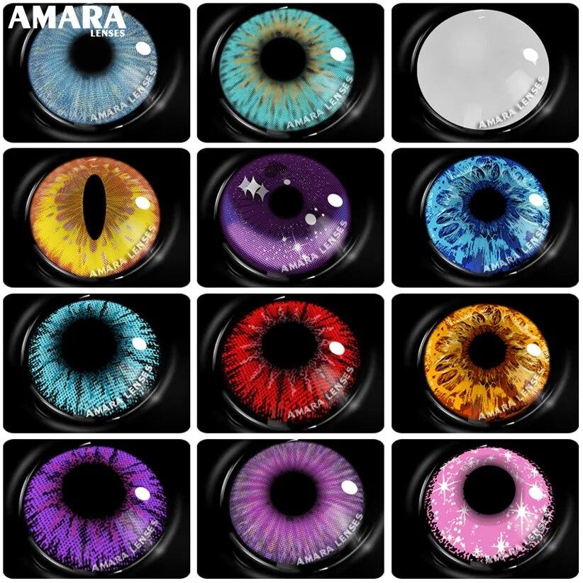 AMARA 2pcsCosplay Anime Eyes Lenses for Eyes AYY Series Makeup Sharingan Beauty Contact Lenses Eye Cosmetic Color Lens Eyes