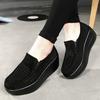 Fashion Women Wedge Heels Platform Shoes Genuine Leather Loafers Casual Walking Shoes Non-slip Mother Shoes