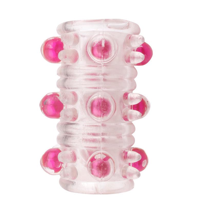 Pearl Enhanced Penis Sleeve with Dragon Balls - Sex Aid Training Toy with Fun Crystal Lock Sperm Ring.