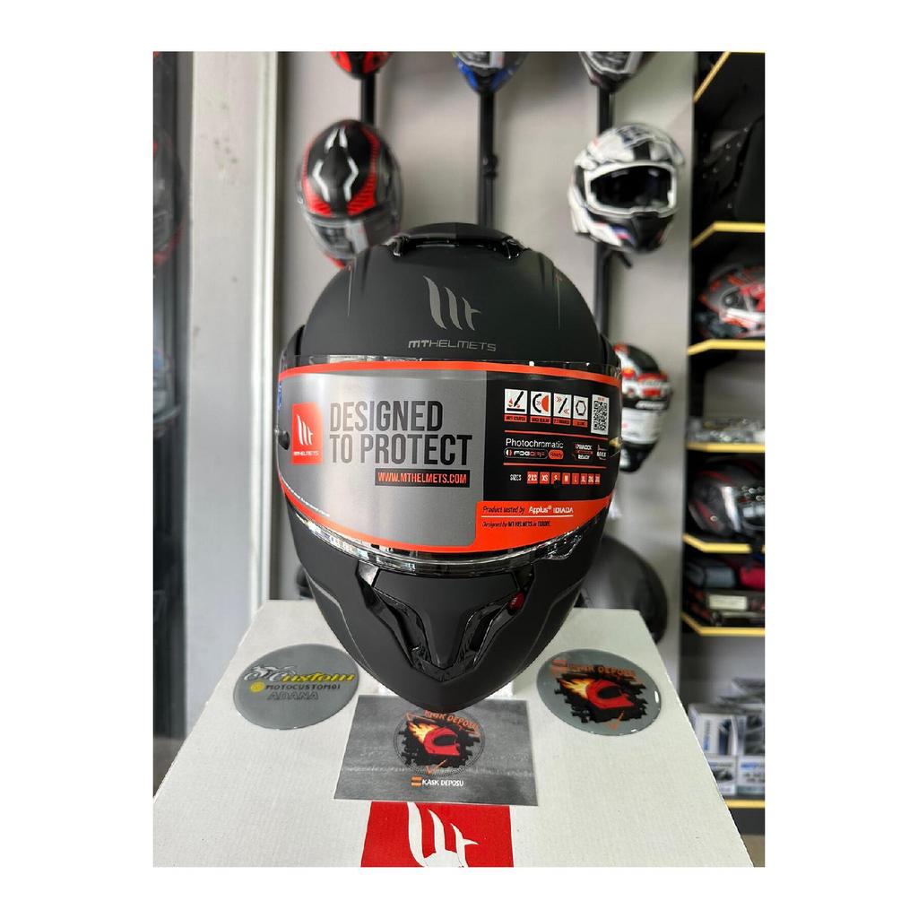 Helmets Atom Sv Matte Black Chin Opening Motorcycle Helmet