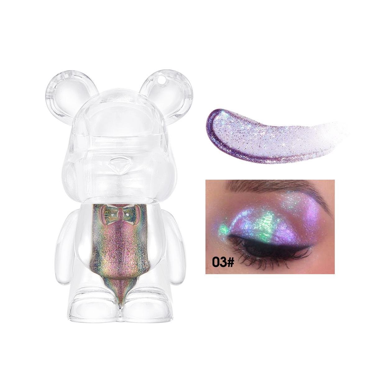

QICIY Chameleon Eyeshadow European American Makeup 6 Colors Pearlescent Shimmer Bear Liquid Eyeshadow 3