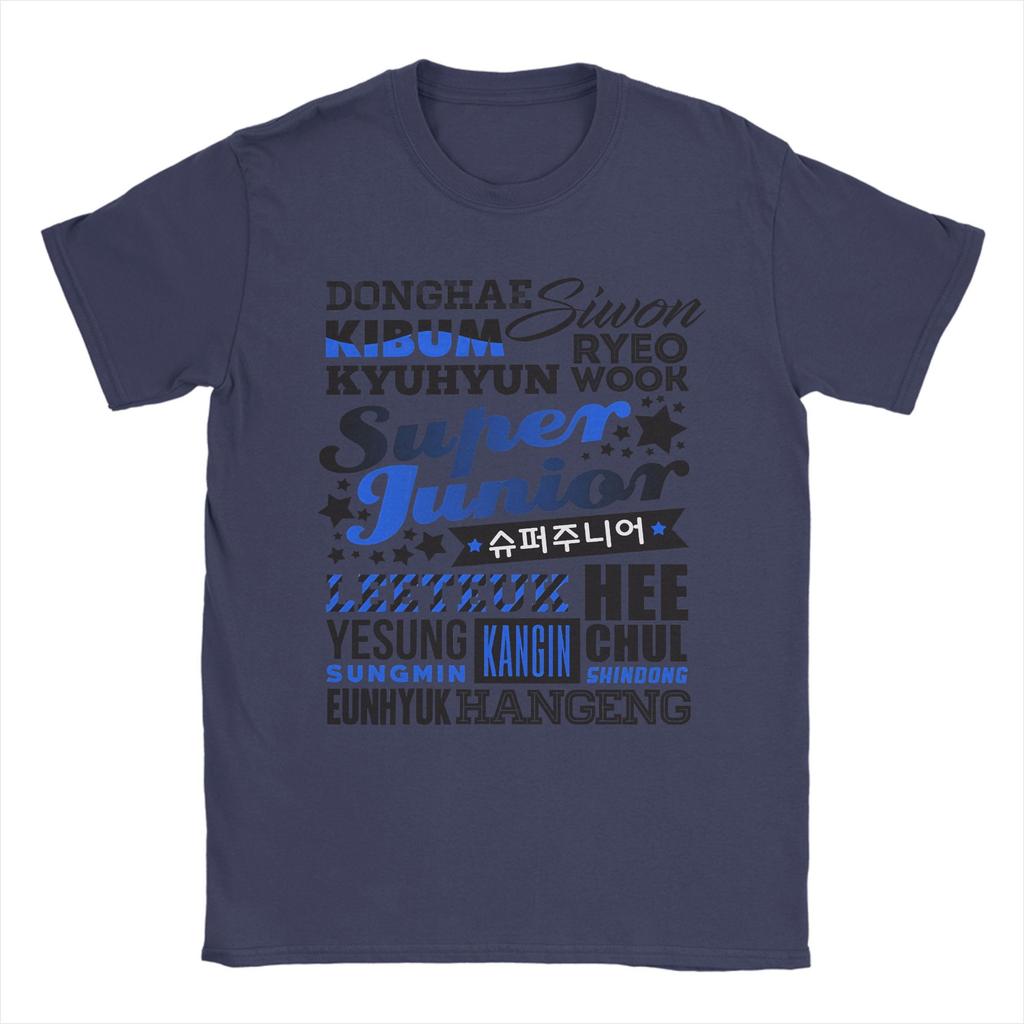 Neuheit Super Junior T-Shirt für Herren O-Ausschnitt Reines Baumwoll-T-Shirt Kurzarm-Tees Neuankömmling Kleidung