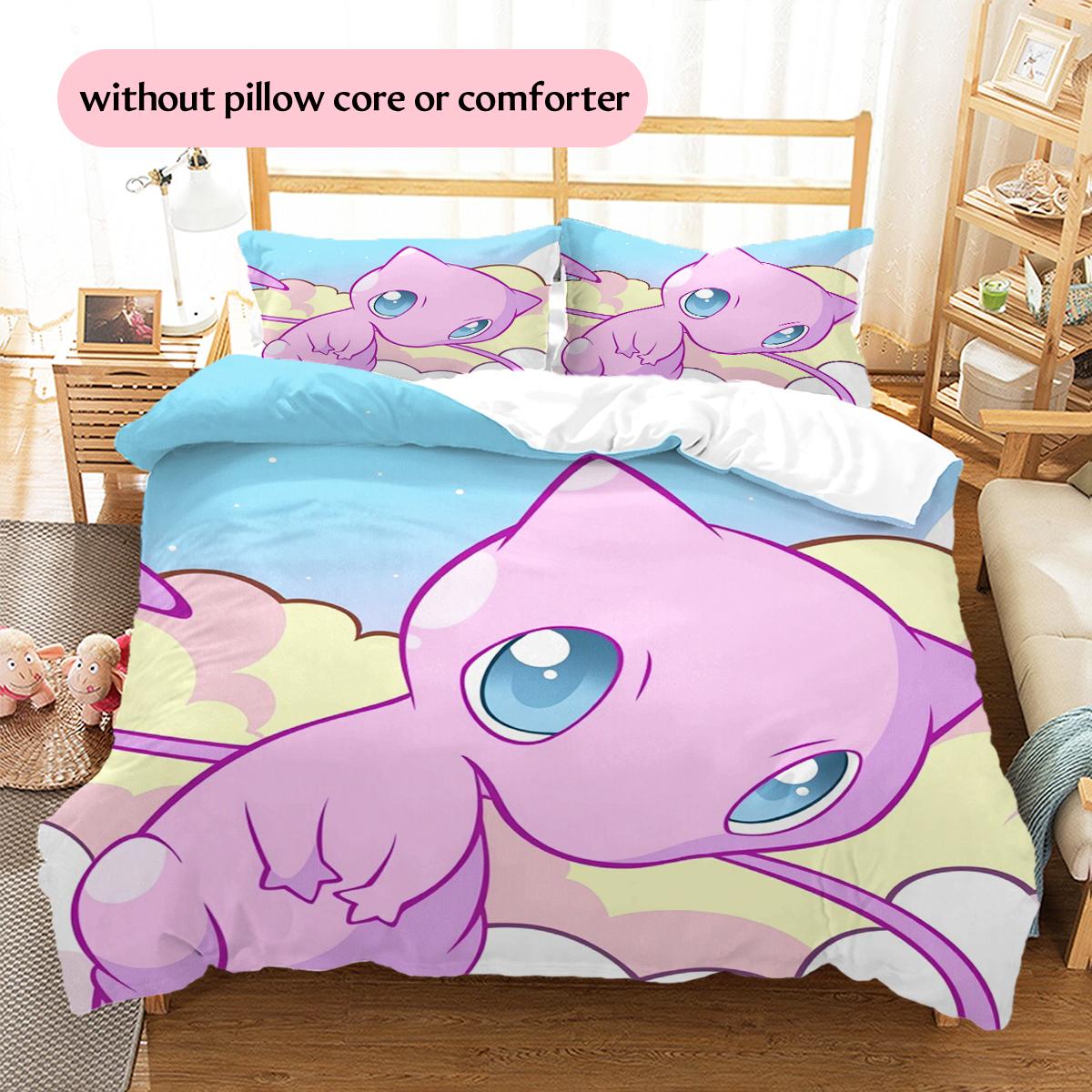 

mew Cartoon Pattern Bedding Home Decoration Birthday Gift (1 * duvet cover + 2 * pillowcase, without core) 135x200cm