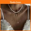 Pearl Necklace With Star Pendant And Tassel For Women Winter Fashion