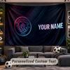 Manchester City Personalized Tapestry Support Custom Name, Wall Art Home Decoration